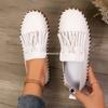 Zapatos de Mujer Transfronterizos Europeos y Americanos Nuevo Comercio Exterior 25-Cosidos Color Sólido Hechos a Mano Slip-On Suela Suave Casual Al Por Mayor Talla Grande