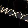 Roda de cartas Nova Moda colar 26 letras diamante ouro colar Joias populares europeias e americanas Suprimento da Amazon