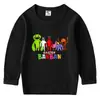 Camiseta de algodón para niños, estilo coreano, primavera y otoño, 2023, cuello redondo, manga larga, para bebés y niños