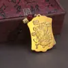 Latón Dorado Arena Cinco Vías Dios de la Riqueza Marca Fortuna Llavero Colgante Accesorio Colgante de Zhao Gongming Llavero de Coche