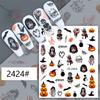Stickers de uñas de Halloween transfronterizos calavera calabaza malvada rojo brillante tarjeta bruja graffiti stickers de uñas al por mayor