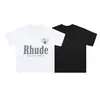 Marca de Nicho de Moda Rhude Verano Nueva Bandera de Corona Streetwear Retro Holgada Camiseta de Cuello Redondo de Manga Corta para Hombres y Mujeres