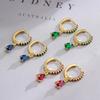 Pendientes de gota de agua con circonitas de oro auténtico bañados en cobre de Aogu, de moda transfronteriza, para mujer, de lujo, ligeros y combinables.