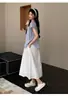 Conjunto de Maternidad Verano 2026 Camisa de Seda con Retazos Estilo Coreano Holgada + Falda de Soporte Abdominal Reductor de Edad
