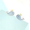 Lindos y Súper Lindos Aretes de Delfín Azul para Mujer Que No Necesitan Quitarse al Dormir, Lindos, Frescos y Personalizados, Compactos y para el Cuidado del Oído para Estudiantes