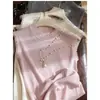 Malla Madera Oreja Encaje Elegante Temperamento Seda Lana Suéter Canalé Adelgazante Sin Mangas Chaleco Tejido Top Mujer