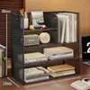 Prateleira de armazenamento de mesa, estante pequena vertical de várias camadas para mesa, armário de armazenamento de arquivos para estação de trabalho de escritório, estante de livros para casa