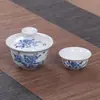 Juego de té, porcelana azul y blanca, juego para preparar té en casa, taza de té Kung Fu, juego completo, tazas de té sencillas, venta al por mayor desde fábrica para ventas transfronterizas