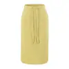 Falda de punto gris para mujer con cintura elástica, ajustada a la cadera, corte recto, holgada, casual, falda larga/falda midi versátil