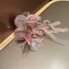 Pinza de Flor de Correa Antigua de Cristal para Mujeres, Pinza Súper Hada para el Cabello, Adorno para el Cabello, Parte Trasera de la Cabeza, Pinza de Tiburón Grande, Pinza Superior