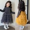 Conjunto para Niña Camiseta Básica de Manga Larga con Tul Suave Vestido Dulce de Princesa 26 Primavera y Otoño Nueva Moda Ropa Infantil de Comercio Exterior Tendencia