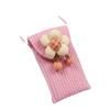Bolsa para Teléfono Móvil Tejida con Cuerda Trenzada, Bolso de Mujer, Bolso de Paja con Flores, Bolso Pequeño de Verano, Bolso Cruzado al Hombro de Girasol, Moderno y Versátil