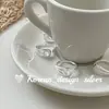 Joyería de diseño delicado y exquisito estilo ins coreano Anillo abierto hueco de plata de ley S925 calcedonia blanca elegante para mujer