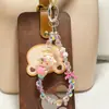 Cadena de Teléfono Linda Auténtica Pop Mart Llavero con Cuentas de Cristal Colgante para Niñas Accesorio Personalizado para Bolsa