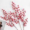 Planta de Acebo Artificial con Frutos Rojos para Decoración de Arreglos Florales en Sala de Estar del Hogar Adorno de Planta de Mesa para Año Nuevo