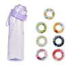 Copo Aromático Tritan Transfronteiriço, Copo de Água de Plástico com Canudo para Esportes ao Ar Livre, Copo Lúdico de Alta Qualidade com Sabor de Frutas Criativo e Divertido