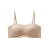 Ropa Interior Strapless para Mujer Banda Antideslizante Verano Delgado Invisible Envoltura de Pecho Anti-Exposición Pecho Pequeño Espalda Bonita Sujetador sin Aros