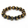 Pulsera de Imitación Obsidiana Chapada en Oro para Hombre y Mujer Cuentas de Proverbios de Seis Caracteres Cuerdas de Mano Sacudir Voz en Vivo Joyería Transfronteriza