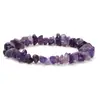 Pulseira de Cristal Natural Irregular Pedras Brutas Feminina Pulseira de Quartzo Rosa Elástica Nova Amazona Atacado
