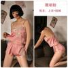 Guiruo Primavera e Verão Novo Colete de Seda Alça Fina Pijama Feminino Peça Dupla Shorts Sexy Conjunto Roupa de Casa 951