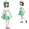 Fantasia Cosplay de Halloween Infantil Fada das Flores Elfo Vestido de Princesa Fantasia G-0156 Fantasia Vestido
