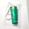 Adornos Colgantes de Copa de Diamante Transfronteriza Colorido Gradiente Americano Plateado Durian Taza Colgante Pajita Diamante Durian Taza Llavero