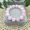 Pulseira de cristal rosa natural Pulseira de cristal rosa de Madagascar Pequena e fresca Simples Anel único Joia Presente ao vivo