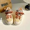 Baikuang Zapatos de Pan de Melón Hami estilo coreano de corte bajo para estudiante, zapatos blancos casuales cómodos para patinar B-9339