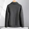 Fornecimento Especial Transfronteiriço Outono e Inverno Novo Casaco Masculino Feito à Mão de Lã Mesclada Dupla Face Casaco Casual de Negócios com Gola de Lã Mesclada Roupa Externa Masculina