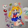 Adesivos em Relevo Sailor Moon em Estoque, Adesivos Criativos de Desenho Animado para Capa de Computador e Celular de Menina Bonita, Versão Q