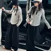 Conjunto de otoño para niñas 2026 nuevo estilo, sudadera con capucha estilo coreano y pantalones casuales de pierna curva conjunto de dos piezas para niños mayores