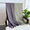 Bufanda cálida de cachemira a cuadros estilo coreano 2024, unisex, de otoño e invierno, con borlas que combinan con todo.