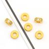 Cuentas con borde de diamante de oro real de 18 quilates bañadas en cobre, espaciador de color oro de 14 quilates, cuentas sueltas, accesorios de joyería para bricolaje
