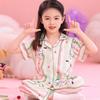 Pijamas para niñas, pantalones de verano de manga corta, finos, para niñas grandes, ropa de verano para bebés con dibujos animados, venta al por mayor