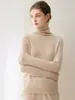 Suéter de punto de cachemira 100% con hilo Consinee, nuevo suéter de punto holgado de cuello alto para mujer de otoño e invierno