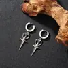 Brincos Longos Punk Gótico de Aço Inoxidável para Homens e Mulheres, Estilo Casal, Acessórios de Orelha Minimalistas Originais Tendência