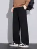 Malha twill, calça casual fluida, novo estilo outono/inverno, à prova de vento, quente, hipoalergênica, macia, design de perna reta, resistente a arranhões e calça masculina durável