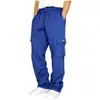 Pantalones casuales deportivos transfronterizos tobillo atado diseño personalizado multibolsillos encaje Verde Militar overol holgado para hombre