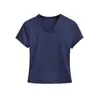 Camiseta Básica de Manga Curta Estilo Americano Picante para Mulheres, Nova Coleção de Verão Estilo Europeu e Americano, Cor Sólida Slim Fit Gola Redonda, Tendência