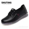 Sapatos Femininos Shu Ting de Solado Macio 2026 Primavera Novos Casuais Leves Antiderrapantes Confortáveis Sapatos de Couro Femininos para Trabalho