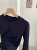 Camiseta de Manga Larga KEKEZOON 2026 Otoño Nueva Ajustada Color Sólido Camiseta Básica 9017