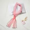 Corea del Sur pañuelo pequeño de organza para mujer, popular moda de primavera y verano, pañuelo versátil, pañuelo de protección solar de otoño, pañuelo de moda