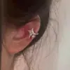 Presilhas de Orelha Estrela de Zircônia Estilo Coreano para Mulheres Sem Orelhas Furadas, Presilhas de Osso da Orelha Exquisitas, Brincos Modernos e Versáteis com um Toque de Luxo Leve e de Alta Qualidade