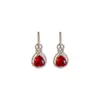 Pendientes de aro con Zircón de Aguja de Plata en forma de Calabaza y Gota de Agua, Pendientes de Lujo Ligero Estilo Palacio Retro, Pendientes Versátiles de Gama Alta