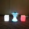 Mesa Redonda Luminosa de Barra LED para Exterior, Balcón, Mesa y Sillas de Ocio, Mesa Móvil Decorativa Minimalista Moderna