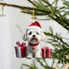 Caja de Regalo Transfronteriza Adorno Colgante de Decoración Navideña para Perro Acrílico Decoración para Árbol de Navidad Colgante de Cachorro Decoración Interior para Coche