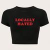 Camiseta de manga corta para mujer, estilo europeo y americano, nueva 2024, INS, distintiva, estampada con letras de calle, corta hasta el ombligo