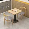 Tienda de fideos para picar, barbacoa, desayuno, juego de mesa y silla para comida rápida, tienda de té de leche y postres, mesa de restaurante, tipo económico comercial