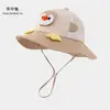 Sombrero de Protección Solar para Niños, Lindo Pingüino de Dibujos Animados, Sombrero de Sol para Niños y Niñas, Estilo Delgado de Primavera y Verano, Sombrero de Pescador para Bebé de Ala Ancha