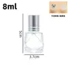 Venda direta do fabricante: Frasco de amostra de perfume com rolo de diamante de 8ml, spray de perfume, frasco de refil de rollerball para óleo essencial cosmético